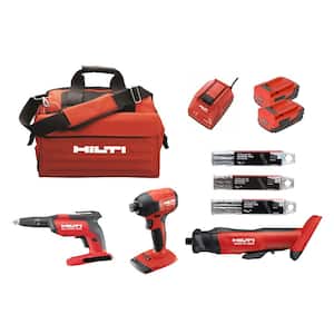 22-Volt Lithium-Ion Cordless Cut-Out Tool/Drywall Screw Gun/Impact Driver Compact Combo Kit (3-Tool)