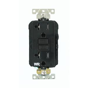 20 Amp SmartlockPro Industrial Grade Heavy Duty Weather/Tamper Resistant GFCI Outlet, Black