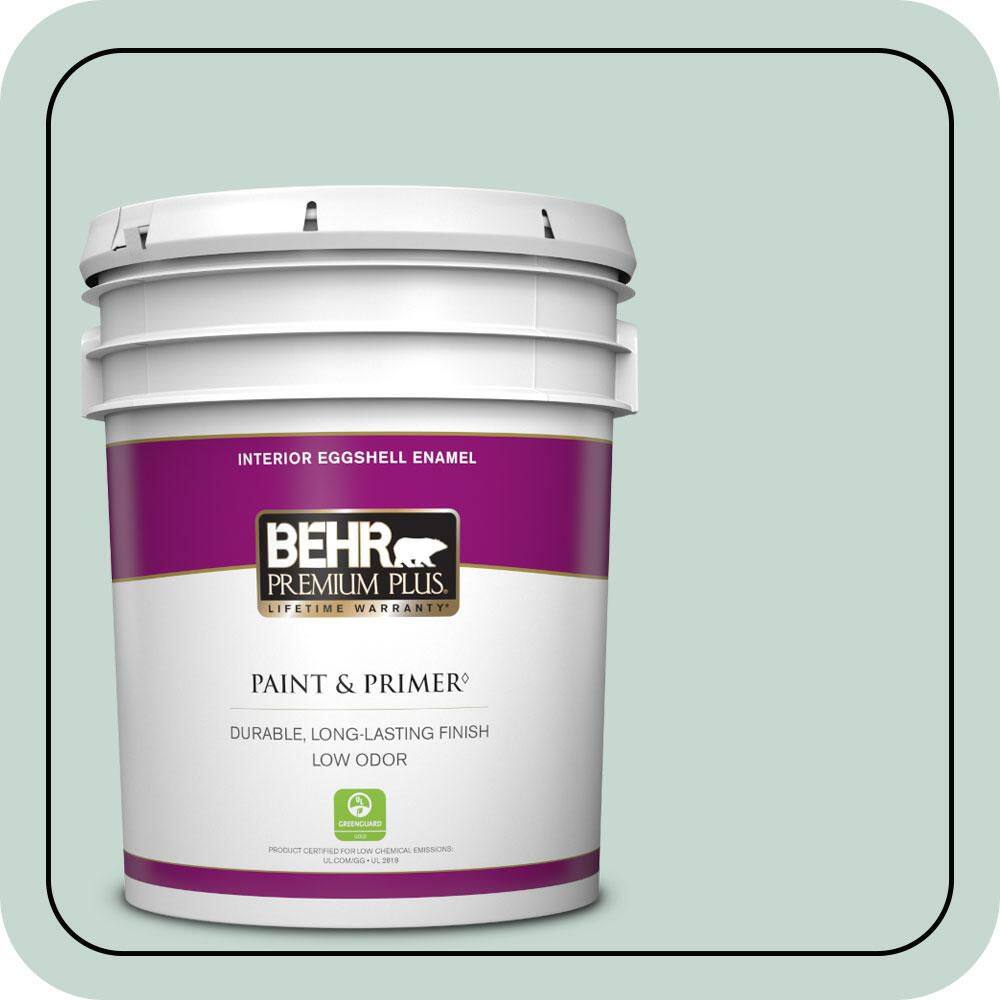 5 gal. #480E-2 Tide Pools Eggshell Enamel Low Odor Interior Paint & Primer price history on PriceWatchPro