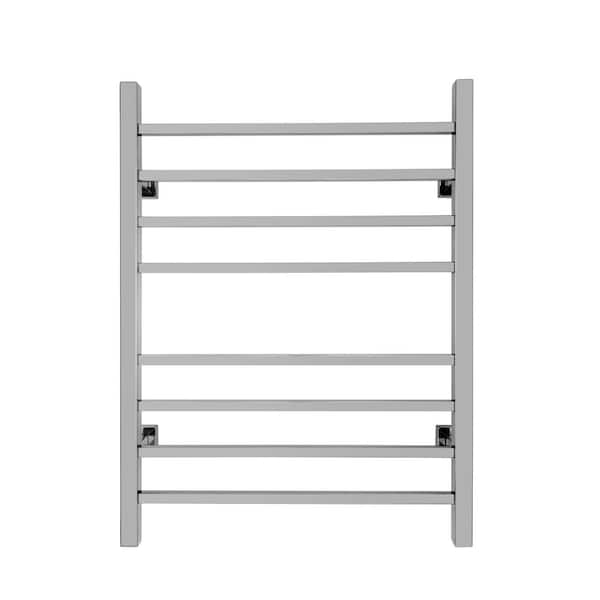 WarmlyYours Sierra 8-Bar Plug-In and Hardwired 120-Volt 32 in. Towel Warmer in Polished Stainless Steel