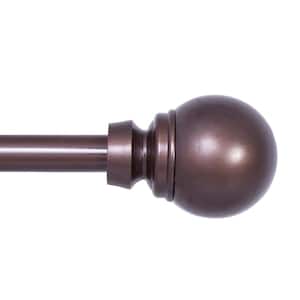 Mae 48 in. - 86 in. Adjustable Single Curtain Rod 5/8 in. Diameter in Chocolate with Round Finials