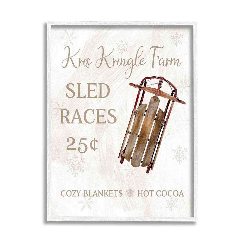 Sled Races Holiday Sign by Conrad Knutsen 1 Piece Framed Graphic Print Typography Poster Art Print 30 in. x 24 in. price history on PriceWatchPro