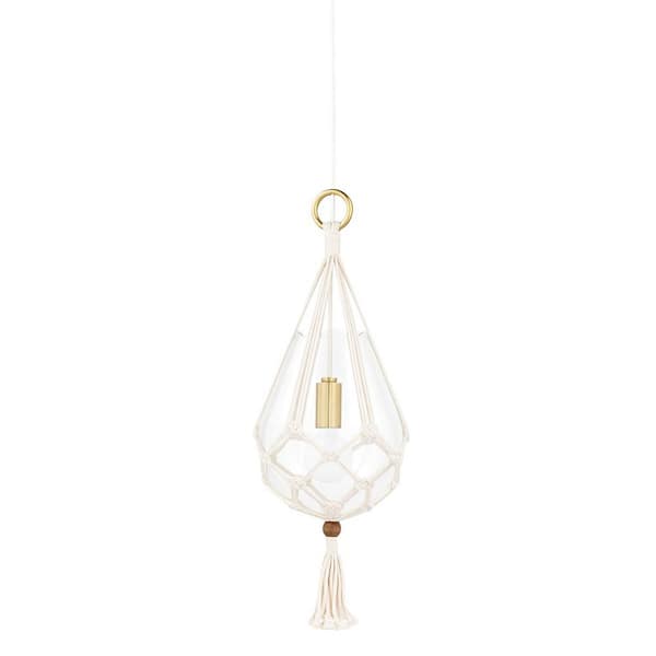 MITZI HUDSON VALLEY LIGHTING Tessa 1-Light Aged Brass Small Pendant