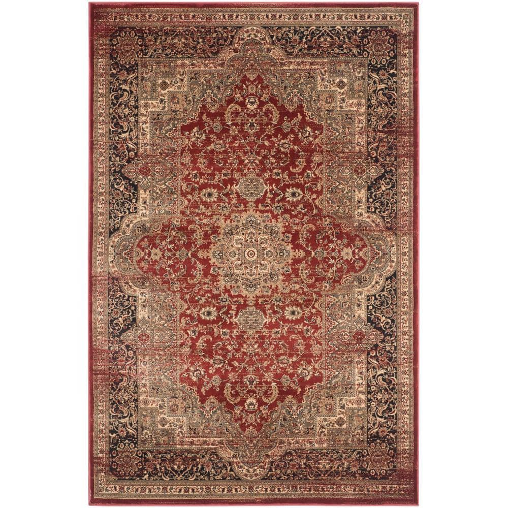 Elysian Rust Black Hand-Knotted Wool Blend 47" Round Rug