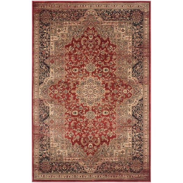 SAFAVIEH Vintage Rust/Black 4 ft. x 6 ft. Border Area Rug