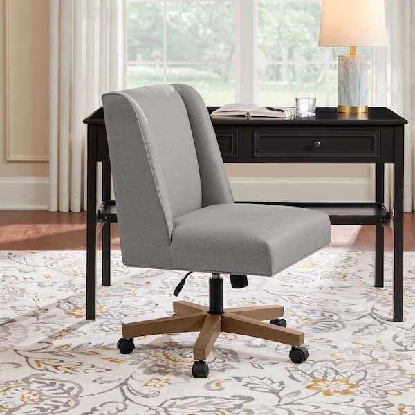 Home Decorators Collection Callaway Wingback Upholstered Office Chair in Charcoal Gray