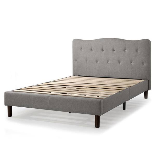 MELLOW JANNE Upholstered Platform Bed with Modern Tufted Headboard ...