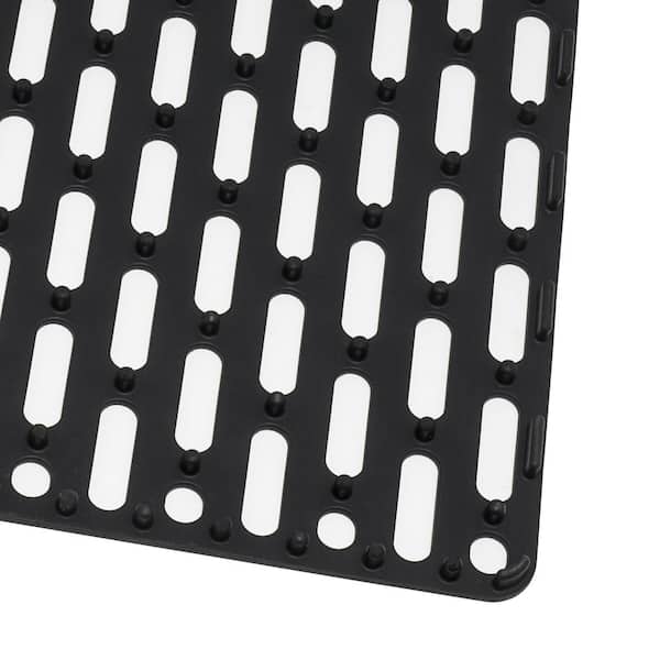 15 in. x 27.5 in. Silicone Sink Bottom grate in Black