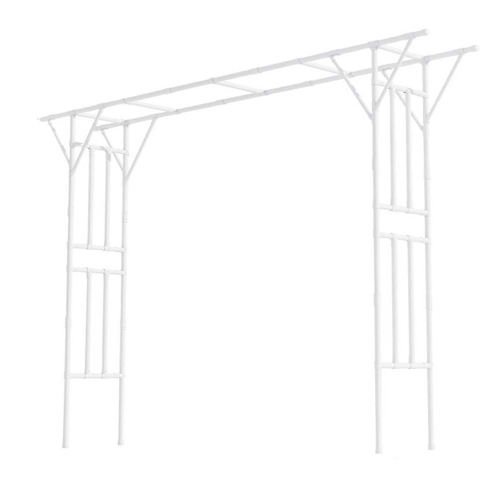 108.24 in x 19.68 in Galvanized Steel Flat Top Garden Arbor Trellis White Rust Resistant Outdoor Pergola price history on PriceWatchPro