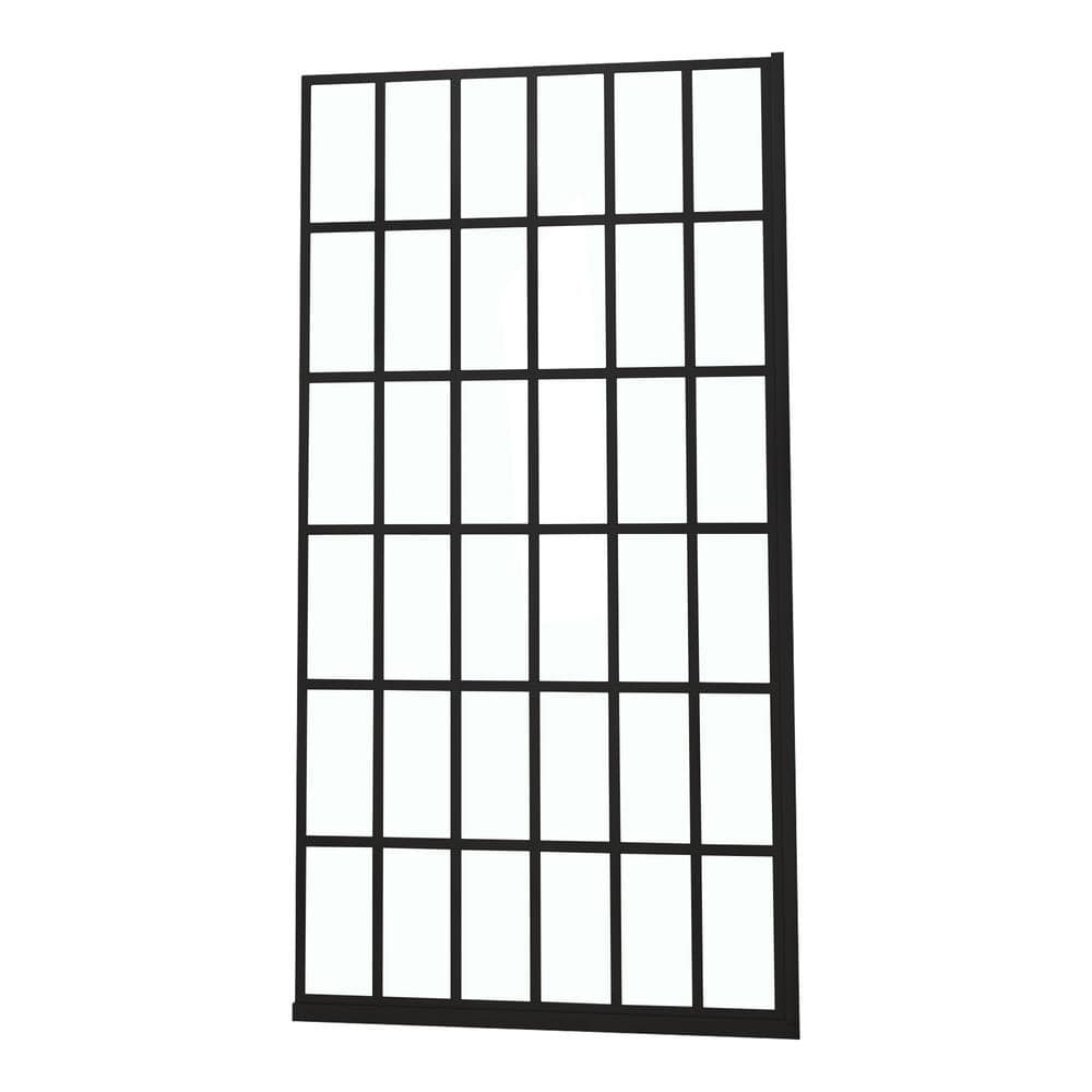 ES-DIY 60 in. W x 76 in. H Sliding Frameless Shower Door in Matte Black ...