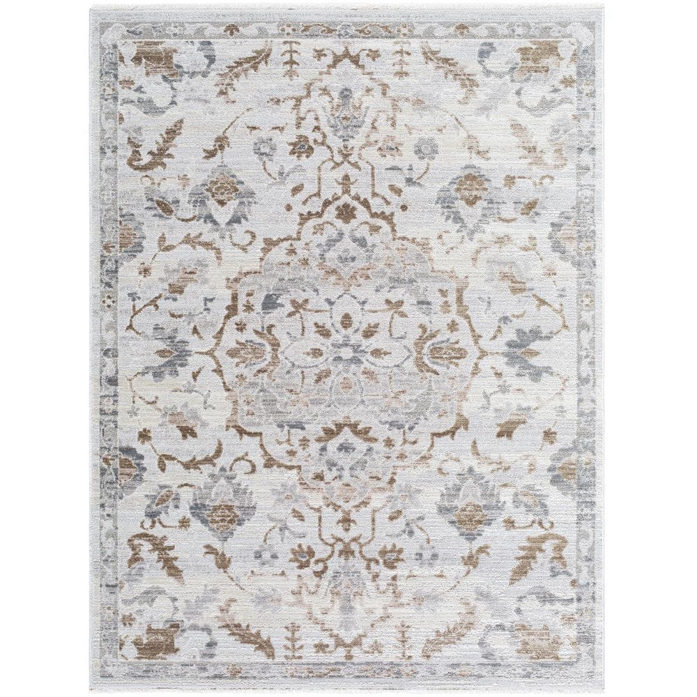 Livabliss Azhar Grey Traditional 7 ft. x 9 ft. Indoor Area Rug AZR2301 ...