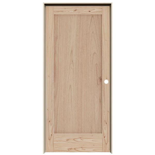 JELD-WEN MODA Rustic 30 in. x 80 in. Left-Hand Natural Unfinished Wood Single Prehung Interior Door