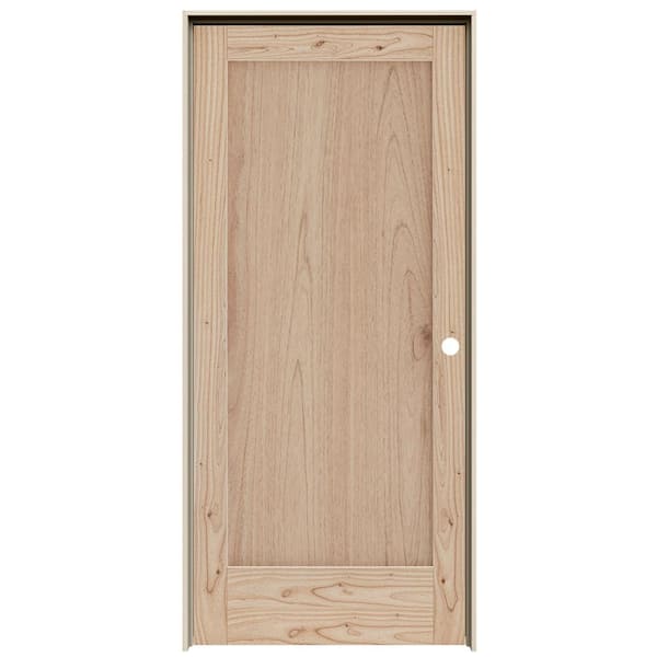 JELD-WEN MODA Rustic 32 in. x 80 in. Left-Hand Natural Unfinished Wood Single Prehung Interior Door