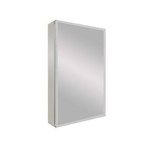 15 in. W x 26 in. H Rectangle Silver Single-Door Recessed/Surface Mount Medicine Cabinet with Mirror