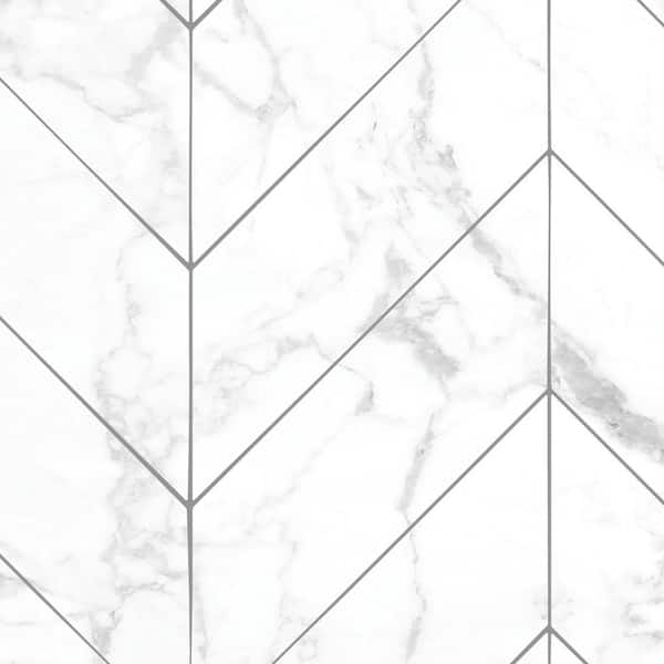 Unbranded Chevron Marble Grey Peel and Stick Vinyl Wallpaper