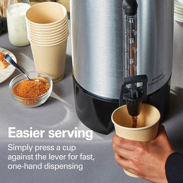 Hamilton Beach 45-Cup Stainless Steel Coffee Urn with One-Handed