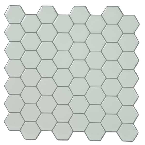 Simplify 10.24 in. x 10.24 in. Oval Tears Grey Peel and Stick Tile (2.75 sq. ft./4-Pack)