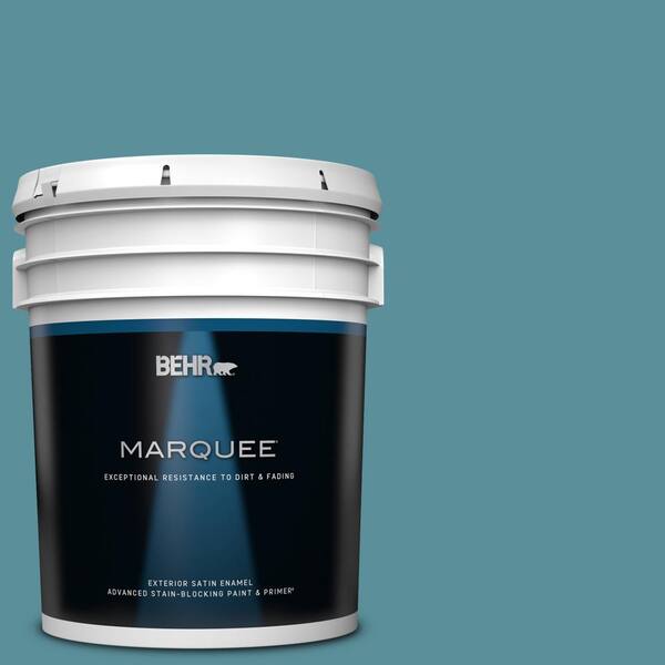 BEHR MARQUEE 5 gal. Home Decorators Collection #HDC-AC-23A Cabana Blue Satin Enamel Exterior Paint & Primer