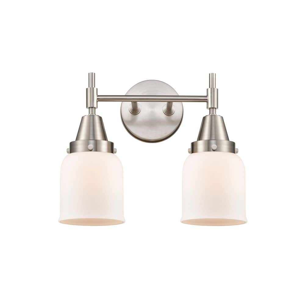 Caden 14 in. 2-Light Satin Nickel Vanity Light with Glass Shade price history on PriceWatchPro