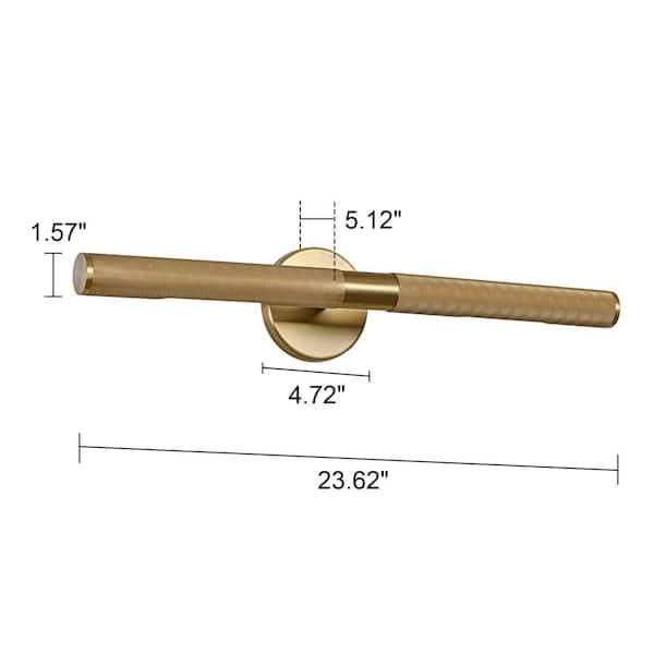 LLHZSY 23.62 in. 2-Light Brushed Brass Bathroom Vanity Light