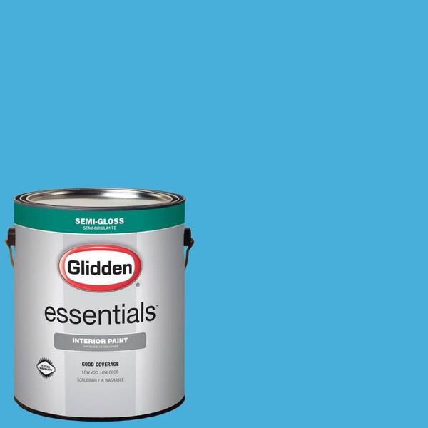 Glidden Essentials 1 gal. #HDGB54D Azure Afternoon Semi-Gloss Interior Paint