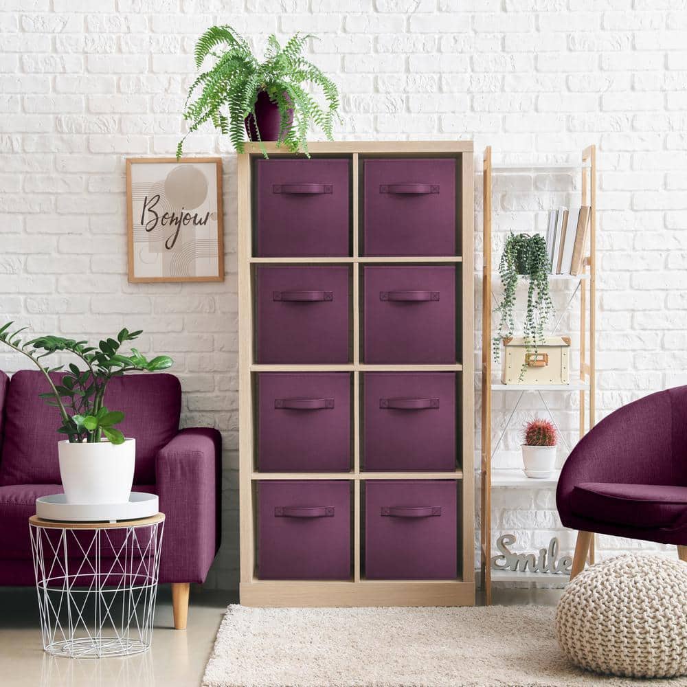 Sorbus Storage Cubes with Handle, Purple 13 in. x 13 in. H Fabric ...