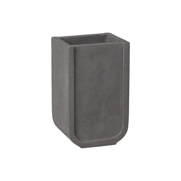 Uri 10 in. Gray Terrazzo Square Planter (12 in. L x 10 in. W x 20 in. H)