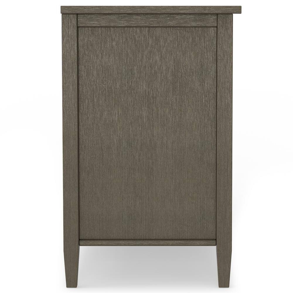 Farmhouse Gray Solid Wood TV Media Stand with Storage