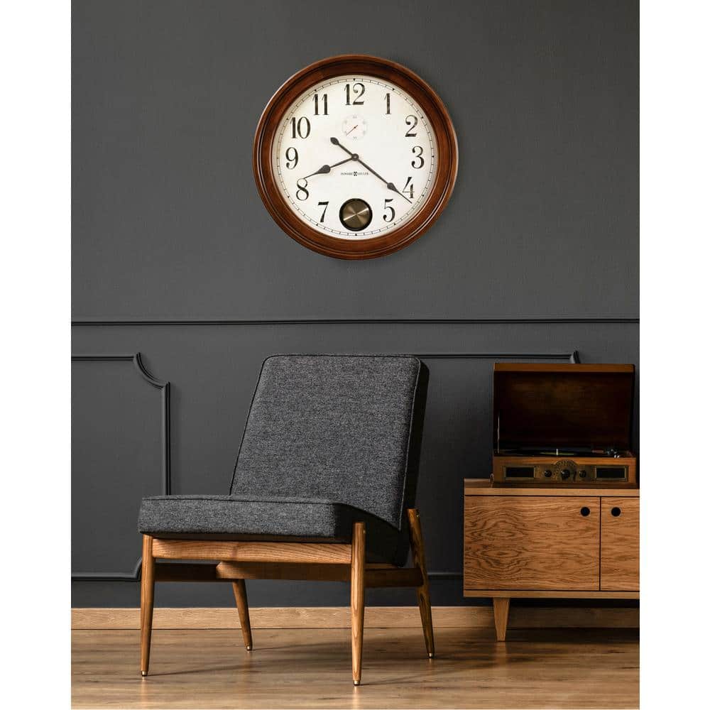 Auburn Cherry Finish Traditional Wall Clock with Antique White Dial