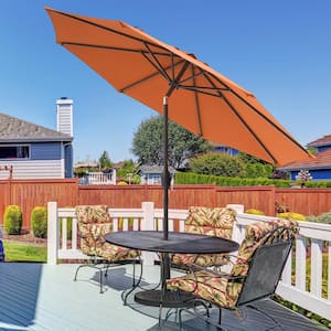 9 ft. Patio Market Umbrellas with Crank and Tilt Button in Orange