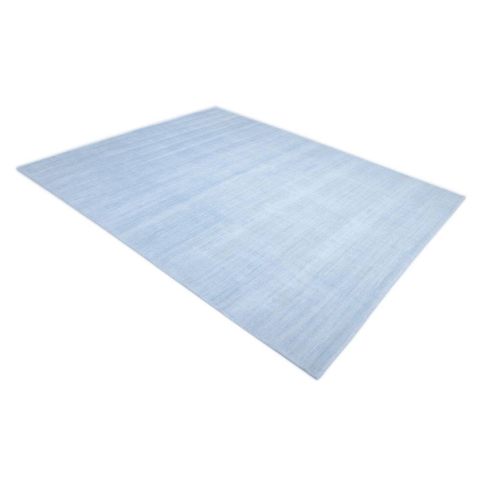 Elegant Hand-Loomed Viscose 8'x10' Light Blue Area Rug