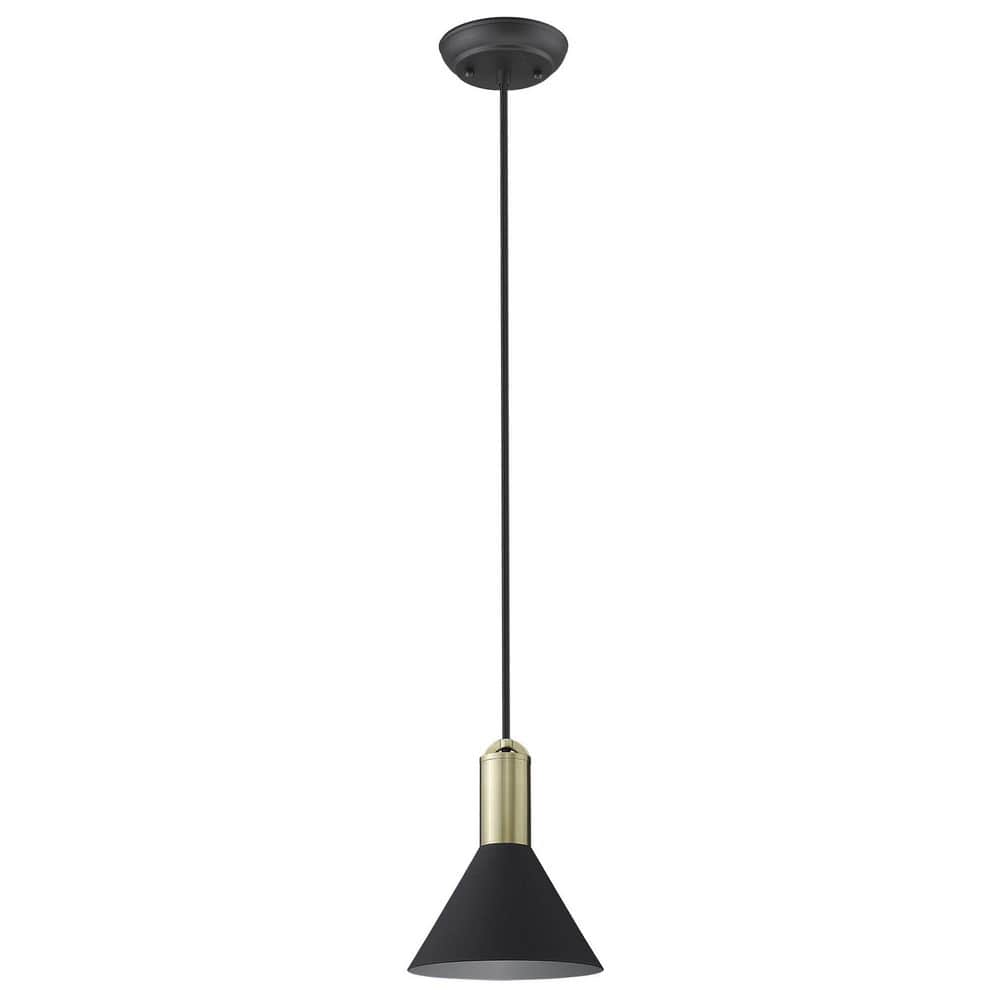 60-Watt 1-Light Black Pendant Light with Metal, No Bulbs Included price history on PriceWatchPro