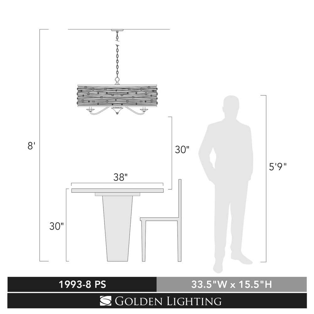 Modern Elegance Chrome & Crystal 8-Light Chandelier in Silver