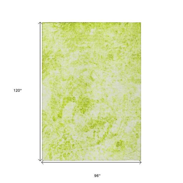 HomeRoots Lime Green 8 ft. x 10 ft. Woven Abstract Rectangle