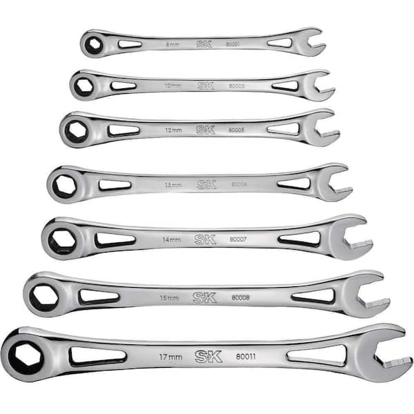 SK SK 7 Piece X-Frame Metric Ratcheting Wrench Set-EVA