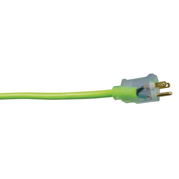 SOUTHWIRE, 12/3 SJTW 100' YELLOW OUTDOOR EXTENSION CORD WITH POWER LIGHT  INDICATOR