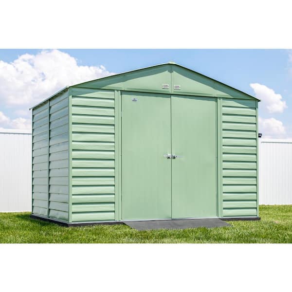 10 ft. x 8 ft. Green Metal Storage Shed With Gable Style Roof 74 Sq. Ft.