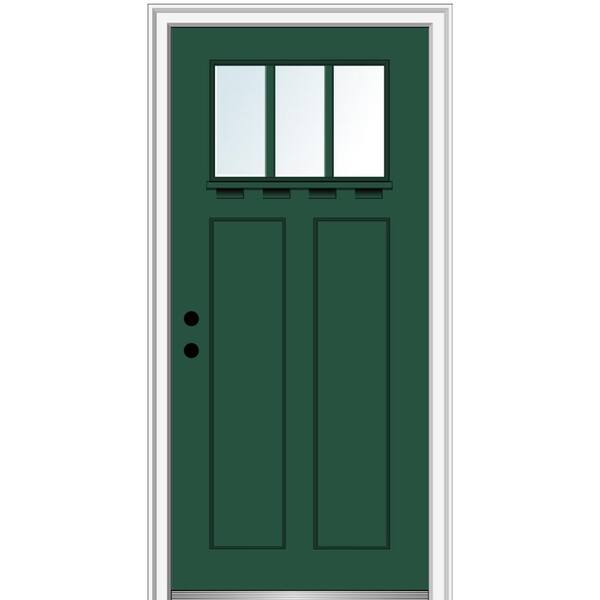 Mmi Door 32 In X80 Low E Glass Right Hand Craftsman 2 Panel 3 Lite Clear Painted Fiberglass Smooth Prehung Frontdoor W Shelf Z028315r The Home Depot - 32 Inch Fiberglass Craftsman Entry Door Mmi Door 32 In X80 Low E Glass Right Hand Craftsman 2 Panel 3 Lite Clear Painted Fiberglass Smooth Prehung Frontdoor W Shelf Z028315r The Home Depot - 32 Inch Fiberglass Craftsman Entry Door