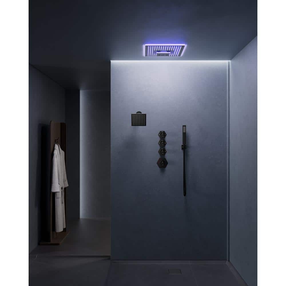 EVERSTEIN 17Spray 16 and 6in. Dual Shower Heads Ceiling Mount Fixed