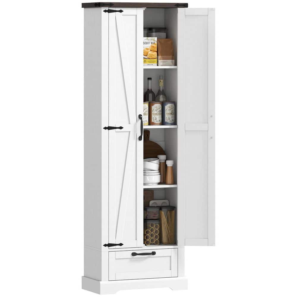 2-Shelf White Farmhouse Pantry Cabinet with Drawer price history on PriceWatchPro