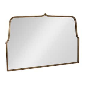 48 in. W x 31.5 in. H Metal Distressed Gold Decorative Mirror