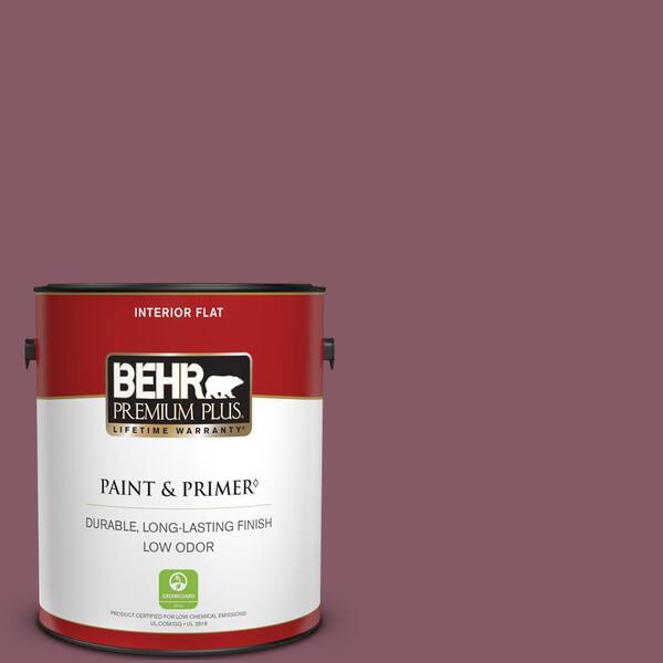 BEHR PREMIUM PLUS 1 gal. #100D-6 Rose Garland Flat Low Odor Interior Paint & Primer