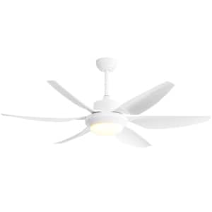 54 in. Integrated LED Indoor/Outdoor White Ceiling Fan with Light Kit and Remote Control