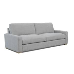 Ivins 96 in. Square Arm Chenille Straight Sofa in Gray