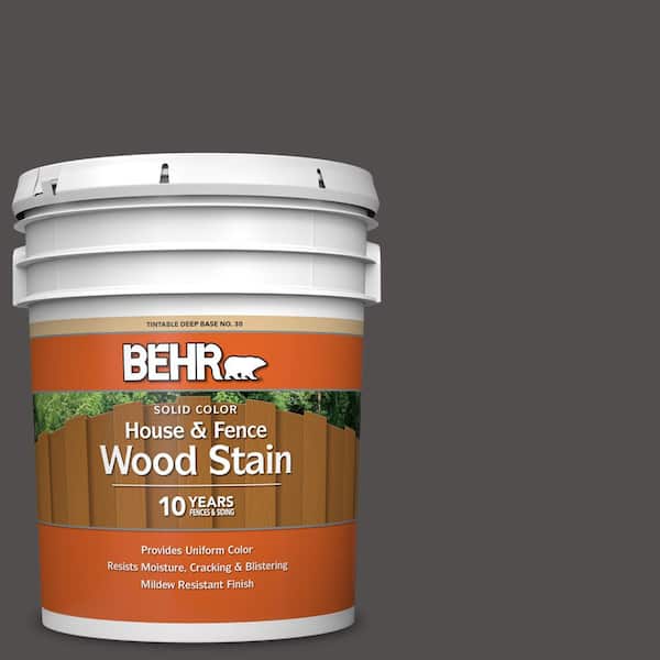 BEHR 5 gal. #790F-7 Dark Cavern Solid Color House and Fence Exterior Wood Stain