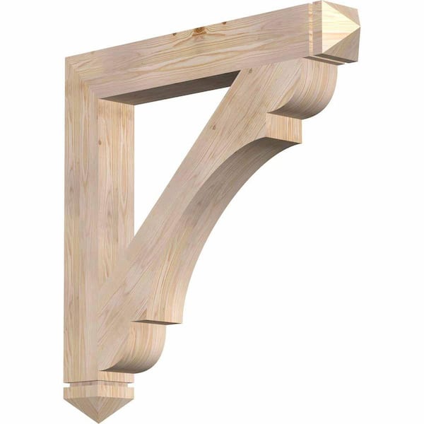 Ekena Millwork 5.5 in. x 48 in. x 36 in. Douglas Fir Olympic Arts and Crafts Smooth Bracket