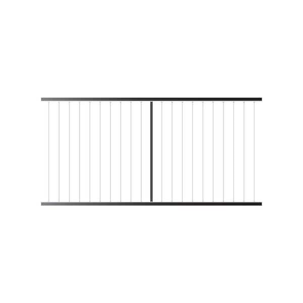 Fe26 Horizontal Cable Rail 40 in. x 6 ft. Black Sand Steel Railing Level Panel