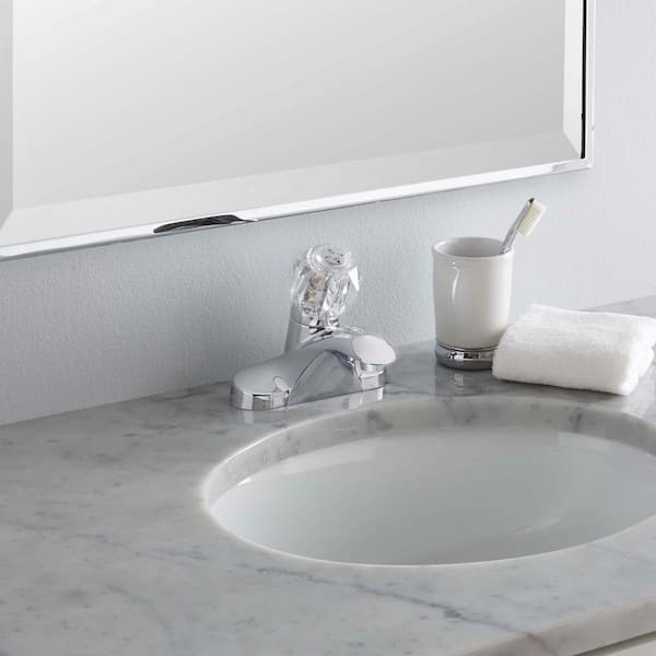 Foundations 4 in. Centerset Single-Handle Bathroom Faucet with Metal Drain Assembly in Chrome