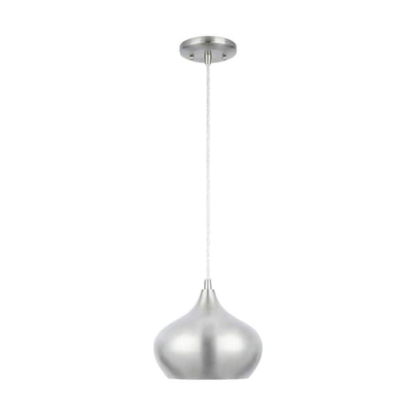 Home Decorators Collection 1-Light Brushed Nickel Mini Pendant
