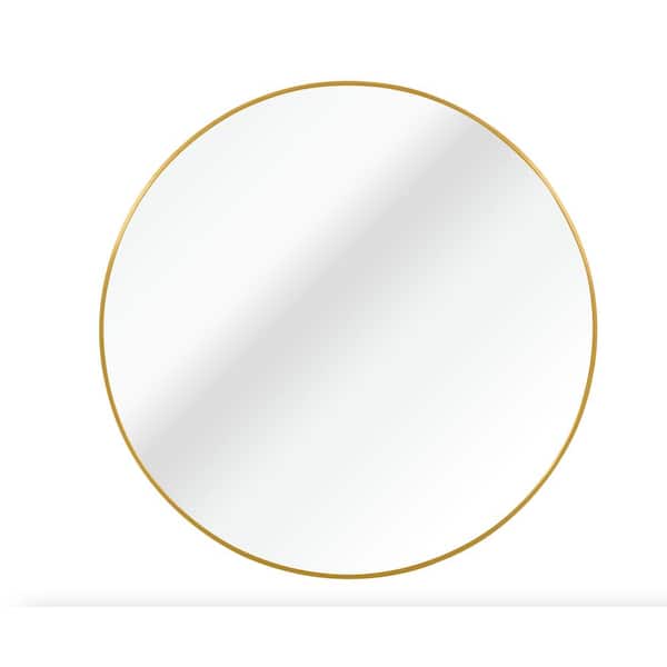 Unbranded 42 in. W x 42 in. H Round Framed Wall Bathroom Vanity Mirror in Gold